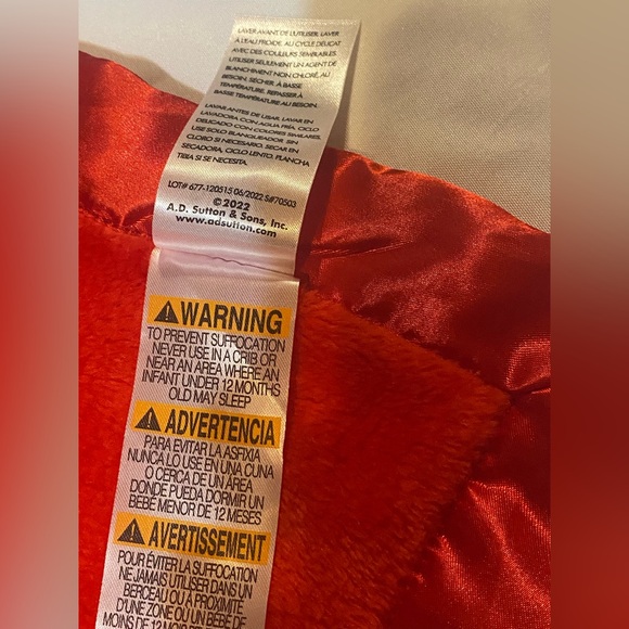 Baby Essentials Christmas Fleece Red  Blanket 35”29” Santa and Reindeer - Picture 9 of 11